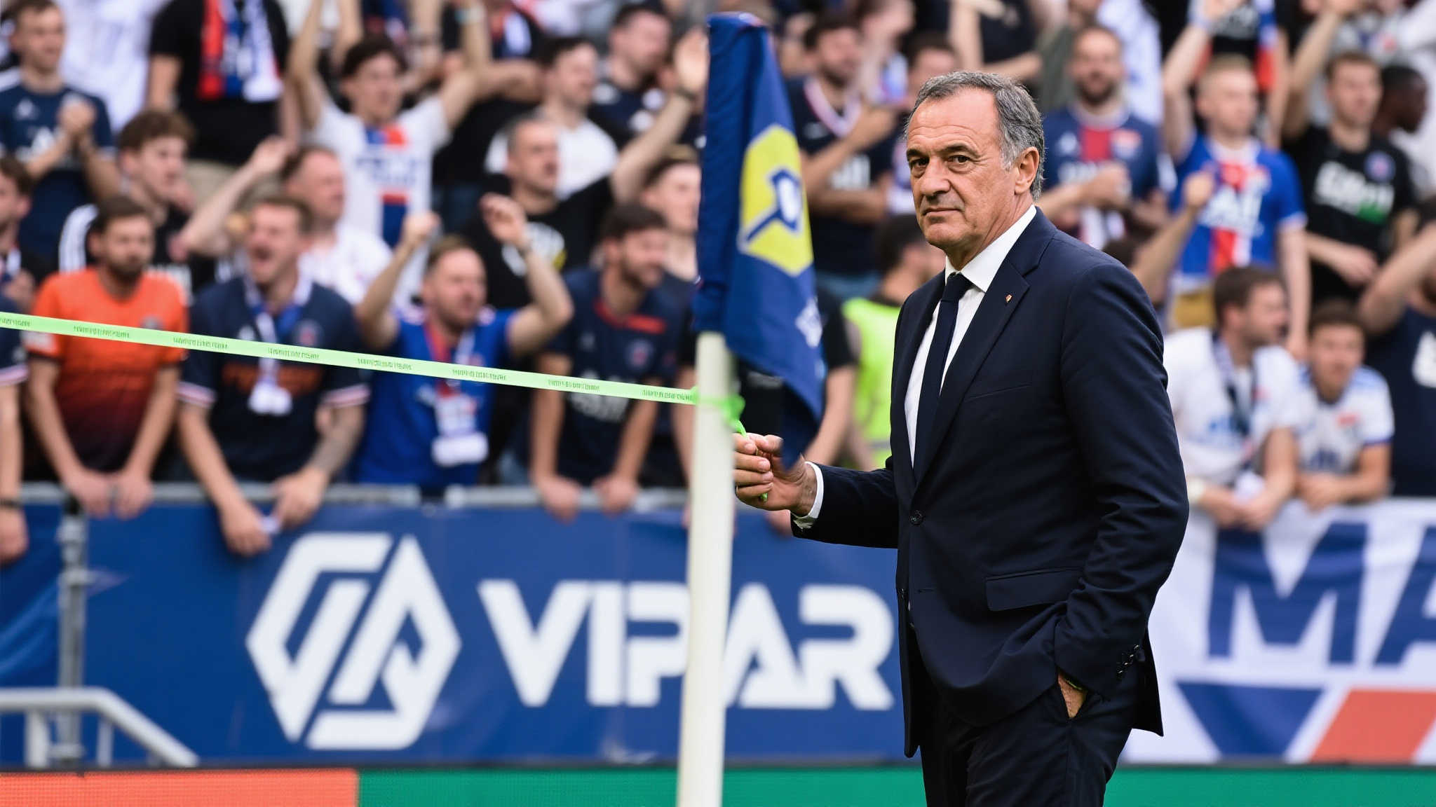 马赛主席质疑VAR：虚拟划线忽略关键因素，部分竟为手工绘制